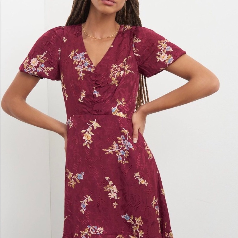 Maeve Wine Elisabeth Mini floral Dress 14